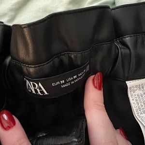 Zara high waisted leather trouser